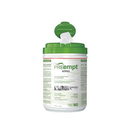 Lingettes désinfectantes de surface PREempt 160/contenant