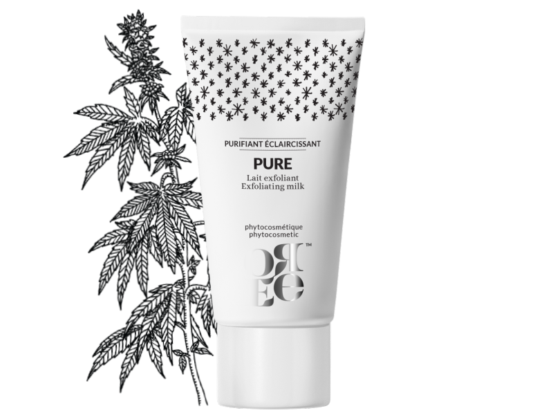 Lait exfoliant Pure pour une peau douce et lisse.