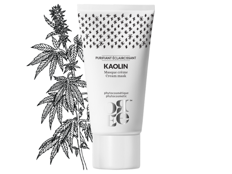 Masque crème Kaolin pour une peau purifiée et douce.